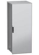 SCHNEIDER ELECTRIC NSYSFN20880P Metal Enclosure, 1-Door, Plain, Floor Mount, Steel, 2 m, 800 mm, 800 mm, IP55