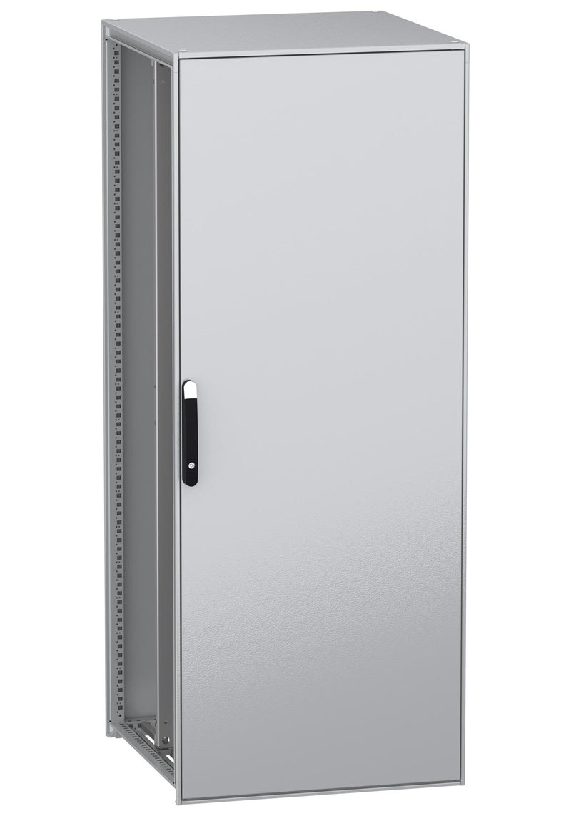 SCHNEIDER ELECTRIC NSYSFN20880P Metal Enclosure, 1-Door, Plain, Floor Mount, Steel, 2 m, 800 mm, 800 mm, IP55
