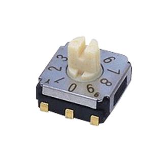 NIDEC COMPONENTS SA-7110TA Rotary Coded Switch, SA-7000 Series, Surface Mount, 10 Position, 5 VDC, BCD, 100 mA