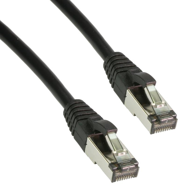 AMPHENOL CABLES ON DEMAND MP-CAT8STPBLK-020 PATCH CABLE, 8P8C, RJ45 PLUG-PLUG, 20