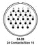ITT CANNON MS3106E24-28PY Circular Connector, MIL-DTL-5015 Series, MS3106 Series, Straight Plug, 24 Contacts, Solder Pin