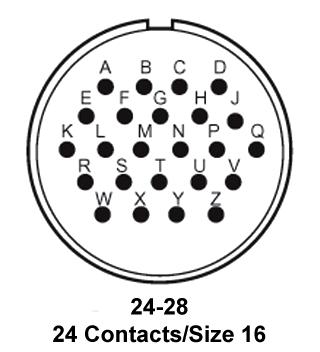 ITT CANNON MS3106E24-28PY Circular Connector, MIL-DTL-5015 Series, MS3106 Series, Straight Plug, 24 Contacts, Solder Pin