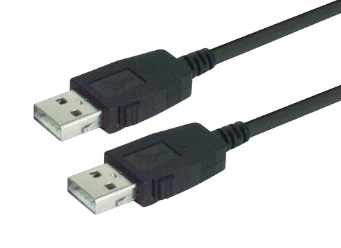 L-COM CAUZALAL-3M USB Cable, Type A Plug to Type A Plug, 3 m, 9.8 ft, USB 2.0, Black