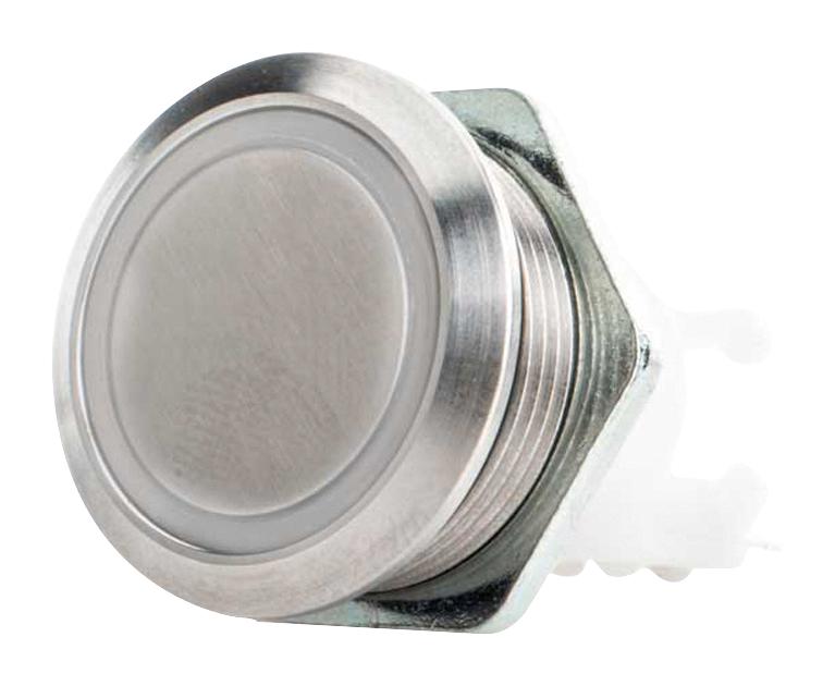 ITW SWITCHES H48M-212W Vandal Resistant Switch, Ring Illumination, H48M Series, 19.56 mm, SPDT-DB, Maintained, Round