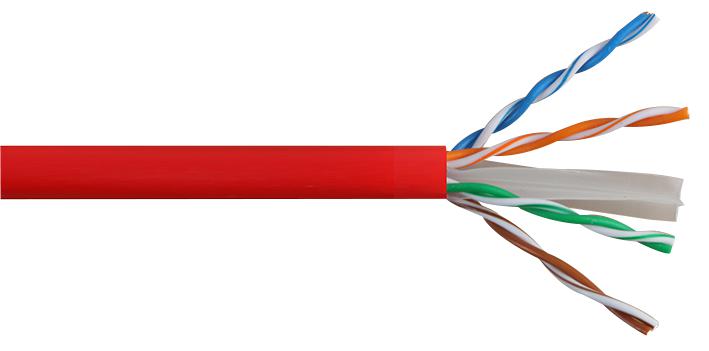 PRO POWER CAT6 RED 305M Networking Cable, Unscreened, Cat6, 23 AWG, 0.26 mm&sup2;, 1000 ft, 305 m