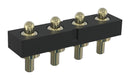 MULTICOMP PRO MP015218 Spring Loaded Connector, Pogo Pin Header, 2.54 mm, 1 Row, 4 Contacts, Through Hole Mount, Brass