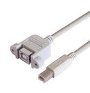 L-COM UPMBB-05M USB Cable, Type B Plug to Type B Receptacle, 500 mm, 1.6 ft, USB 2.0, Light Grey