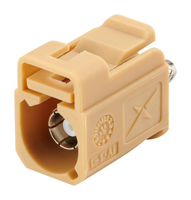 TAOGLAS FK2FIDK RF / Coaxial Connector, Code I, Beige, SMB Fakra Coaxial, Straight Jack, Crimp, 50 ohm