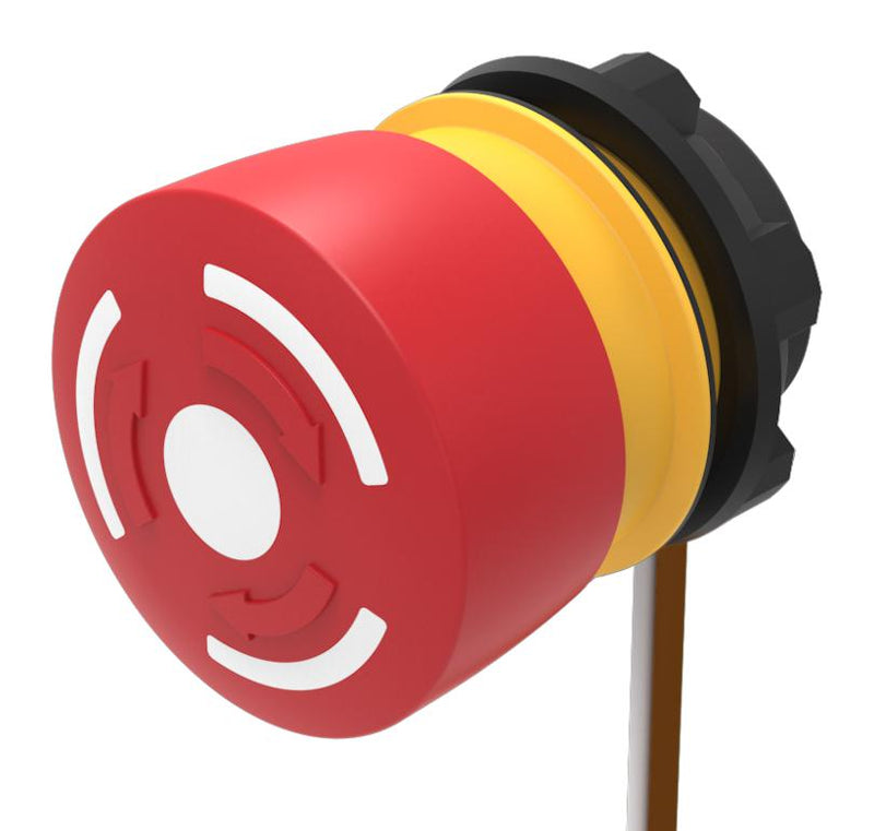 EAO 84-5320.0040 Emergency Stop Switch, SPST-NC, Twist to Release, Cable, 3 A, 120 V
