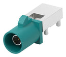 TE CONNECTIVITY 1-2474494-5 RF / Coaxial Connector, Water Blue, Code Z, 1P, FAKRA Coaxial, Right Angle Plug, Solder, 50 ohm