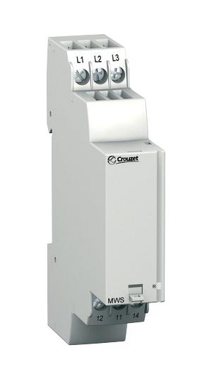 CROUZET 84873029 Phase Monitoring Relay, Sequence, Failure, MWS Series, SPDT, 8 A, DIN Rail, Screw, 250 V