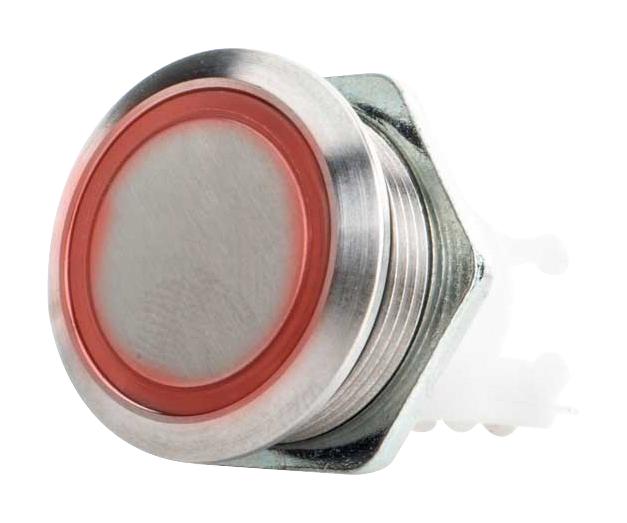 ITW SWITCHES H48M-212R Vandal Resistant Switch, Ring Illumination, H48M Series, 19.56 mm, SPDT-DB, Maintained, Round