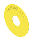 EAO 45-50J.140S 45-50J.140S Legend Plate 45 Series Emergency Stop Switches 75 mm Yellow Plastic New