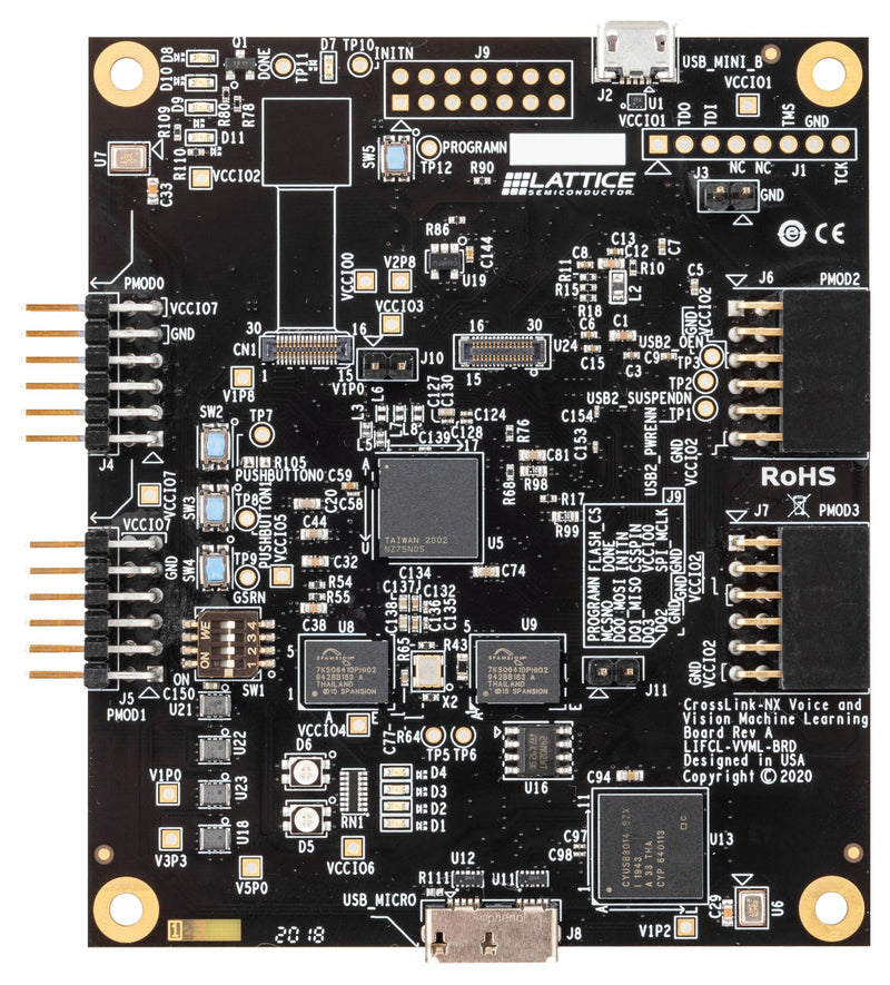 LATTICE SEMICONDUCTOR LIFCL-VVML-EVN Evaluation Kit, LIFCL-40-MG289, CrossLink-NX, FPGA, Voice and Vision Machine Learning