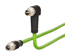 METZ CONNECT 142M2X19020 Sensor Cable, X-Code, Cat6a, M12 Plug, 90&deg; M12 Plug, 8 Positions, 2 m, 6.6 ft