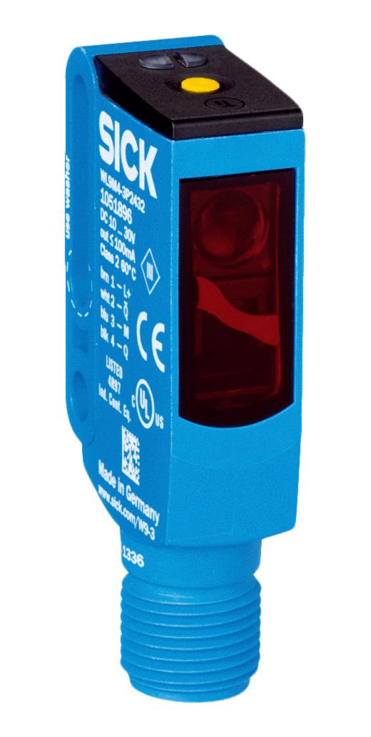 SICK WL9M4G-3P2432 Photo Sensor, 5m, PNP, Autocollimation, Retroreflective, 10 to 30VDC, 4 Pin M12 Connector, W9 Series