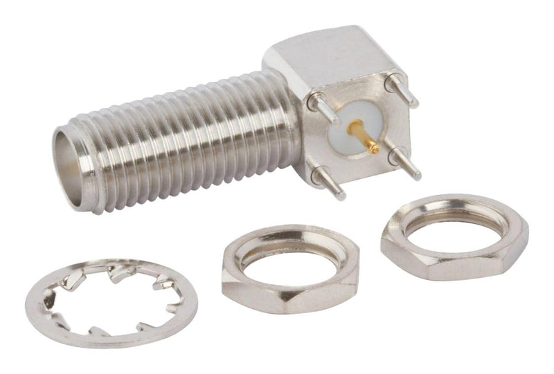 AMPHENOL RF 901-10138 RF CONN, SMA BLKHD R/A JACK, 50 OHM