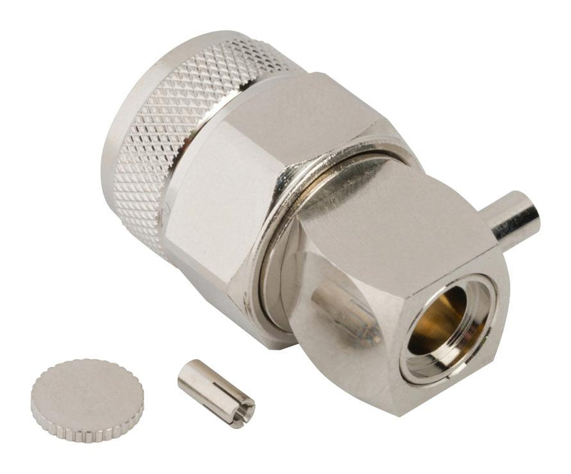 AMPHENOL RF 031-6982 RF / Coaxial Connector, TNC RP Coaxial, Right Angle Plug, Solder, Crimp, 50 ohm, 1.13mm Micro