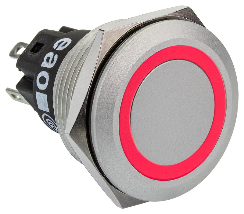 EAO 82-6551.1113 Vandal Resistant Switch, 82 Series, 22.3 mm, SPDT, Momentary, Round Flat