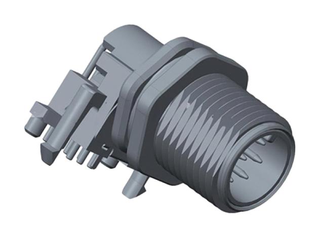 AMPHENOL LTW MSAS-05PMMR-SF7003 Sensor Connector, M Series, M12, Male, 5 Positions, Solder Pin, Right Angle Panel PCB Mount