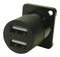 MULTICOMP PRO MP-CP30086 USB Adapter, Black Metal, USB Type A Receptacle, USB Type A Receptacle, USB 2.0