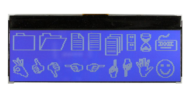 MIDAS DISPLAYS MCCOG240064A16W-BNMLW Graphic LCD, 240 x 64 Pixels, White on Blue, 3V, SPI, Transmissive