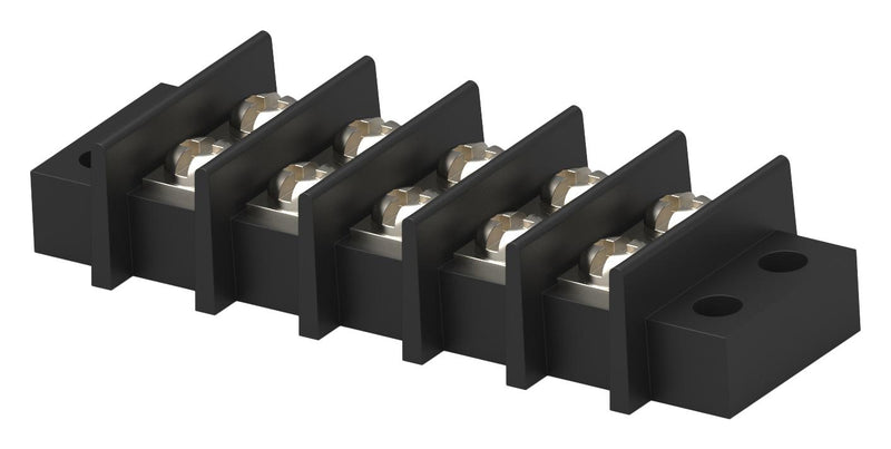TE CONNECTIVITY 1546671-5 Panel Mount Barrier Terminal Block, 2 Row, 5 Ways, 22 AWG, 14 AWG, 11.1 mm, 25 A