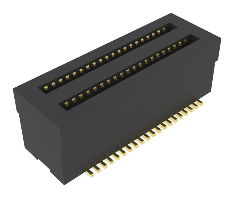 AMPHENOL COMMUNICATIONS SOLUTIONS 10165431-404000LF Mezzanine Connector, Receptacle, 0.5 mm, 2 Rows, 40 Contacts, Surface Mount, Phosphor Bronze