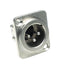 AMPHENOL AUDIO AX3MD XLR Connector, 3 Contacts, Plug, Panel Mount, Silver Plated Contacts, Zinc Alloy Body, AX Series