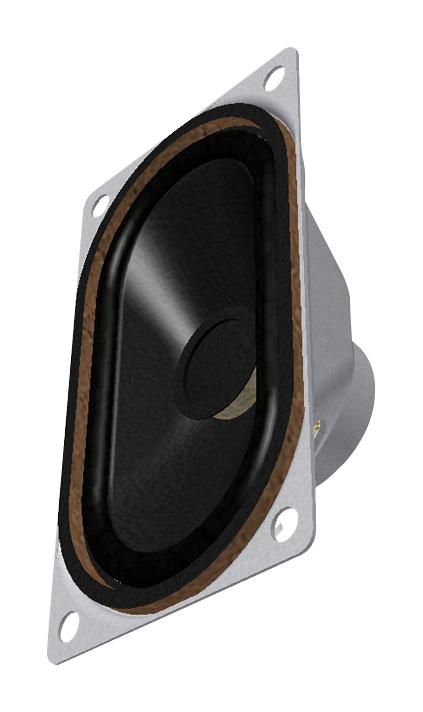 PUI AUDIO AS07108PO-R Speaker, 100 Hz to 20 kHz, 8 ohm, 5 W, 86 dBA, Oval with Rectangular Frame, Panel Mount