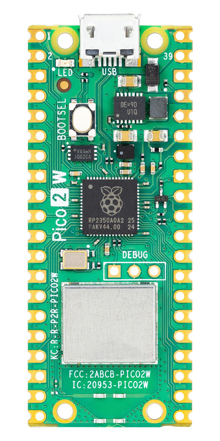 RASPBERRY-PI SC1633 Raspberry Pi Pico 2 W Board, 32-bit ARM Cortex-M33/RISC-V Hazard3, 520KB, 150MHz, Bluetooth 5.2