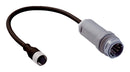 SICK DSL-6129GM25034KM1 Sensor Cable, 8Pos/12Pos, Black, M12 Receptacle, M26 Plug, 250 mm, 9.9 "