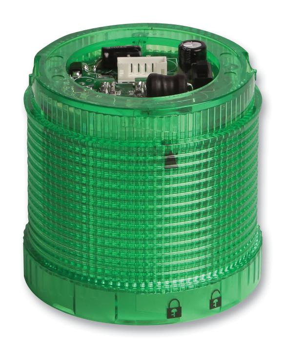 DELTA DESIGN DIS7222 Module, Stacker, LED, Green, Continuous, Flashing, 24VDC, 70mm Dia., 56mm Ext. Height