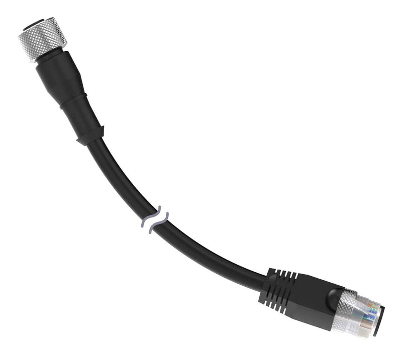 BANNER ENGINEERING STPF-M12-820 Sensor Cable, M12 Receptacle, RJ45 Plug, 8 Positions, 6.1 m, 20 ft