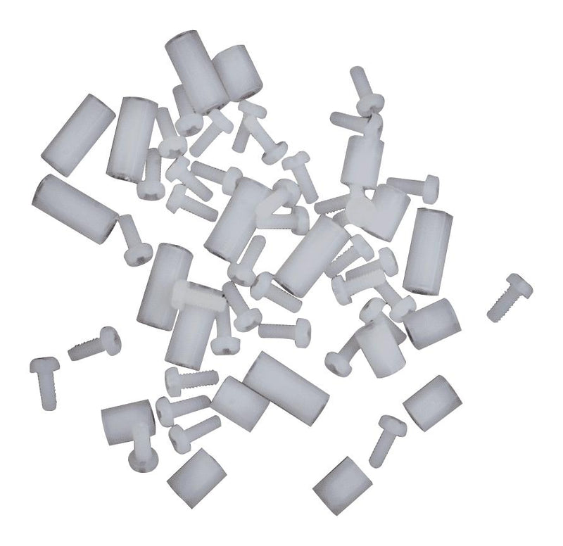 SEEED STUDIO 114020101 Screw and Nut Pack, 20 Sets of Grove, 2.0xH5.0mm Nylon White Screws & M2.0xH10.0mm Nylon-White Nuts