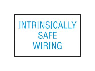 PANDUIT PLD-80 Safety Sign, Intrinsically Safe Wiring, Polyester, 1.5 ", 1 ", Blue on White