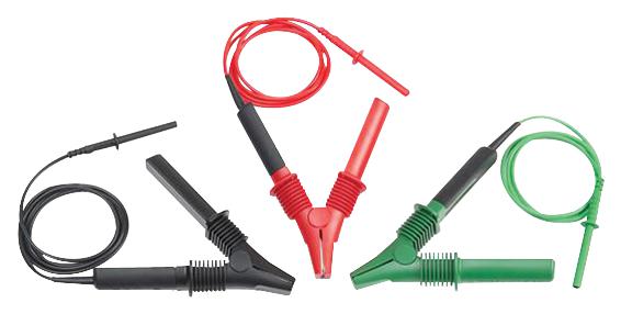 Fluke FLUKE TLK1550-RTLC FLUKE TLK1550-RTLC Test Lead Set Crocodile Clip 4mm Banana Plug Shrouded 10 kV Black Green Red