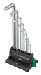 WERA 05022102001 Hex Set, 9 Pieces of 1.5/2/2.5/3/4/5/6/8/10mm L Keys, Chrome Plated