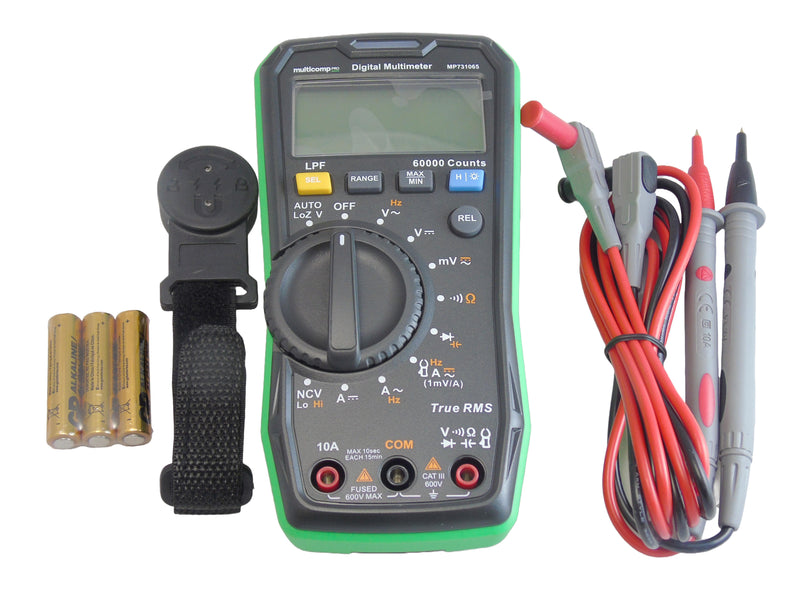 MULTICOMP PRO MP731065 Digital Multimeter, High Precision, True RMS, 600V/10A AC/DC, LPF Measurement
