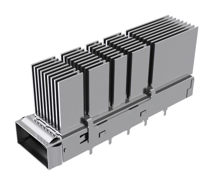 Amphenol Communications Solutions UE36C1620005D6A UE36C1620005D6A Cage QSFP-DD 1 x (Single) With Heat Sink Without Light Pipe Press-Fit