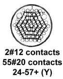 CINCH CONNECTIVITY SOLUTIONS C48-16R24Y57P6-406 Circular Connector, C48 Series, MIL-DTL-26500 Series, Straight Plug, 57 Contacts