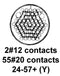 CINCH CONNECTIVITY SOLUTIONS C48-16R24Y57P6-406 Circular Connector, C48 Series, MIL-DTL-26500 Series, Straight Plug, 57 Contacts
