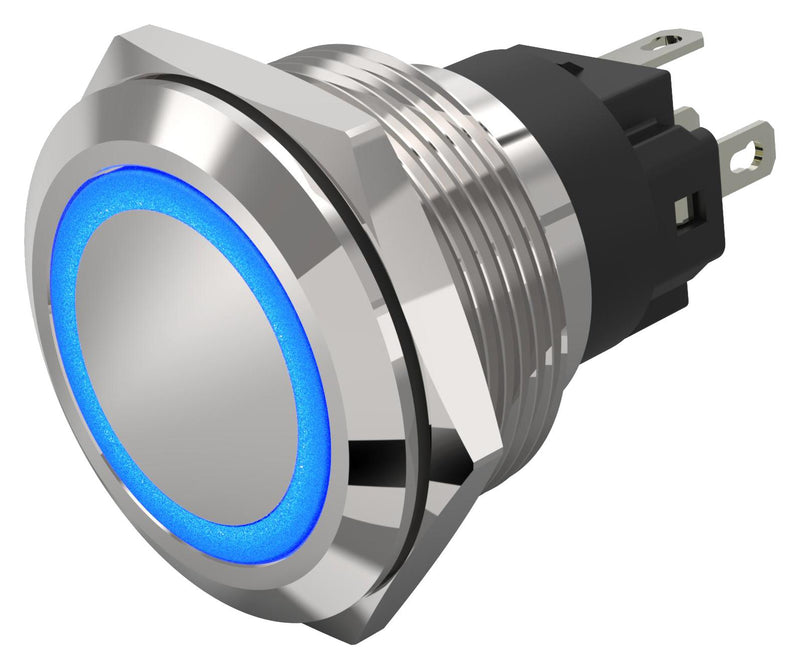 EAO 82-6151.1123 Vandal Resistant Switch, 82-6151 Series, 22 mm, SPDT, Momentary, Round Flat Flush, Natural