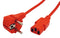 ROLINE 19.08.1010 Mains Power Cord, IEC 320 C13 Receptacle to 90&deg; CEE 7/7 Plug, 1.8 m, 10 A, 250 VAC, Red