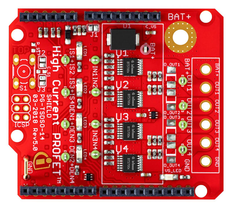 INFINEON SHIELDBTS70061EPPTOBO1 ARDUINO SHIELD, HIGH-SIDE SW, 12V, 12.5A