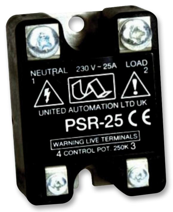 UNITED AUTOMATION PSR-25 Power Controller, CE Approved, 60 Hz, 25 A, 207 V to 253 V
