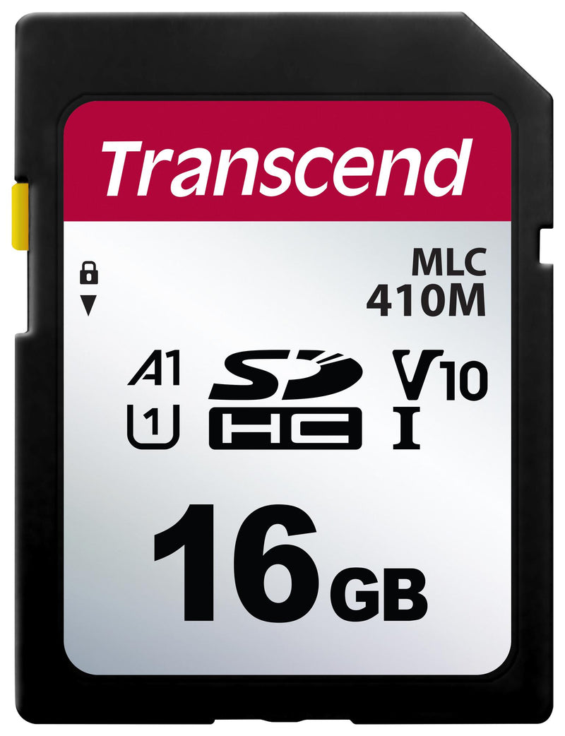 TRANSCEND TS16GSDC410M Flash Memory Card, MLC NAND, SD Card, UHS-1, Class 1, Class 10, 16 GB, 3.6 V, -25 &deg;C, 85 &deg;C