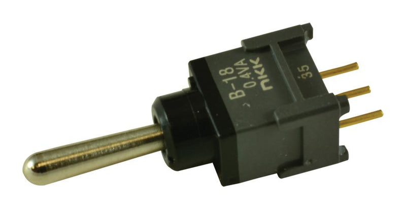 NKK SWITCHES B18AP SWITCH, TOGGLE, SPDT, 0.1A, 28VAC