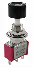 MULTICOMP PRO MP-PB8-AA22A1QE-3 Pushbutton Switch, SPDT, On-On, Round Plunger, Black
