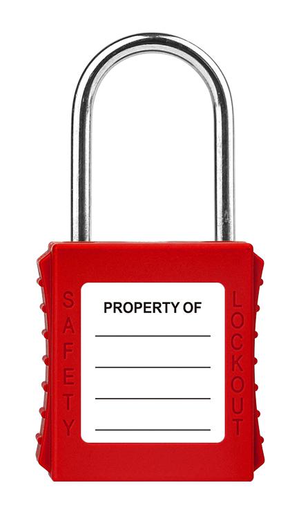 MULTICOMP PRO MP014043 Safety Padlock, 4mm Dia, ABS (Acrylonitrile Butadiene Styrene), PC (Polycarbonate) Lock